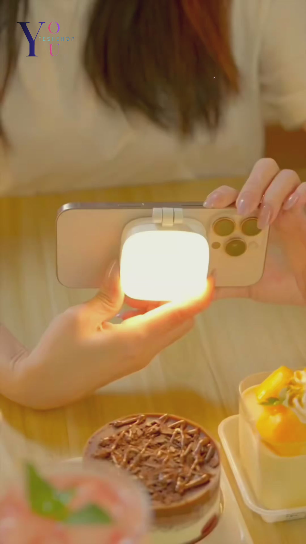 Magnetic Phone Selfie Light with Makeup Mirror