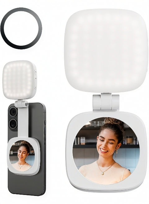 Magnetic Phone Selfie Light with Makeup Mirror